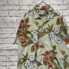 半袖シルクシャツ！アロハ　ベージュL 11