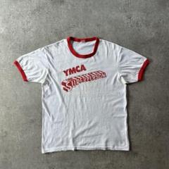 70s Hanes ヘインズ リンガーtシャツ USA製 YMCA 白×赤 L