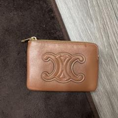 CELINE セリーヌ　コインケース　 黒マカダム　トリオンフ　ゴールド金具 セリーヌ/コインケース/マカダム/トリオンフ/黒/型番：10C663BFU