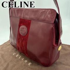 CELINE ショルダーバッグ メッセンジャー 馬車ロゴ入り レザー レッド