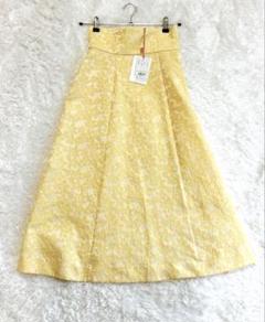 新品タグ FURFUR フレア ロングスカート ジャガード織り