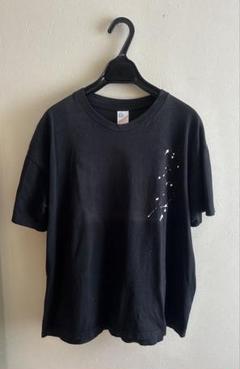 90s【Duke】無地　ペンキTシャツ　Lサイズ　ブラック黒　フェードUSA製