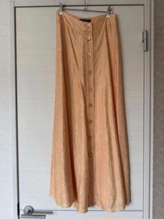 フェラガモ 38 ヴィンテージ ロングスカート シルク オレンジ フェラガモ 38 ヴィンテージ ロングスカート シルク オレンジ