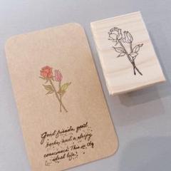 消しゴムはんこ　薔薇とチューリップはんこのサムネイル
