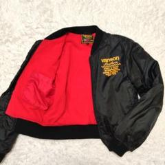 美品】VANSON☆背面ビッグロゴ裏地レッドワッペンMA1ブルゾン