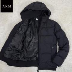 未使用級 AKM スタンドカラー カモフラ 迷彩 レイヤー ダウンジャケット 黒 未使用級 AKM スタンドカラー カモフラ 迷彩 レイヤー ダウン