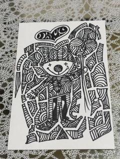 手描きピエロ線画 A4 イラスト