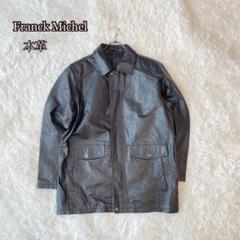 ⚫︎Franck Michel 本革ジャケット（L ）ステンカラー　黒　豚革