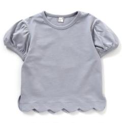 パフ袖スカラップTシャツ
