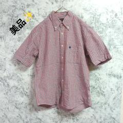 美品　POLO ポロ　半袖　シャツ【M】レッド　ブルー　ホワイト　ストライプ