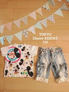 東京ディズニーリゾート Tシャツ 110 ミッキー デニム