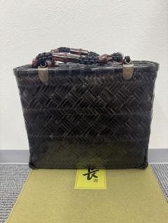 超美品 銀座 竹公長 網代編み 竹籠