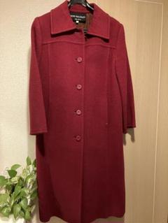 希少カラー　BALMAIN 羊革　レッドダッフルロングコート　金具　9 希少カラー BALMAIN 羊革 レッドダッフルロングコート 金具 9
