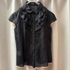 TOCCA フレンチスリーブ フリル ブラウス 美品 ブラック オンワード樫山のサムネイル
