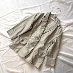 美品 グレージュ コットン ジャケット 春秋 きれいめ カジュアル ゆったり