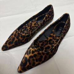 美品☆ ZARA 完売品♪ レオパード柄 ハラコ本革フラットシューズ  36＊ 美品☆ ZARA 完売品♪ レオパード柄 ハラコ本革フラットシューズ
