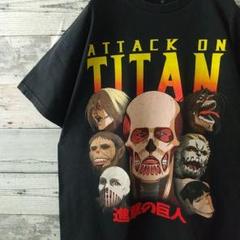 海外輸入☆人気☆進撃の巨人 ファイナルシーズン 巨人プリント Ｔシャツ 黒 M