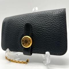 美品 エルメス ドゴン コンパクト □B刻印 財布 チェーン コインケース 黒のサムネイル