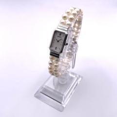 【美品/稼働◎】MIKIMOTO ミキモト 腕時計 パール 6P レディース MIKIMOTO ミキモト 腕時計 パール チャーム レディース レザー