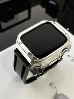 Apple Watch 46mm ラバーバンドベルト & カバーケースセット@a