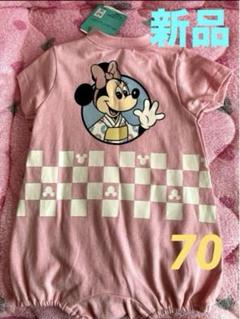 新品Disneyミニー祭柄ロンパース❤️70サイズ❷❾
