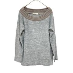 Golden Bear ニット切替グレーカットソー（M）オフショルダー