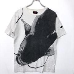 日本 トラディショナル 古着 京都製 衣 鯉 水墨画 和柄 Tシャツ