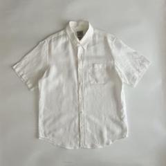 【希少】00s エルエルビーン インドリネン100% 半袖シャツ 白 XL