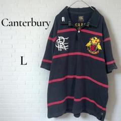 Canterbury カンタベリー ラガーシャツ ポロシャツ L ブラック/赤