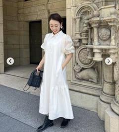 Re.Verofonna ロングワンピース　白　リボン Re.Verofonna ロングワンピース 白 リボン - メルカリ