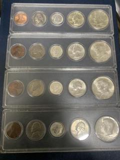 アメリカコインセット4組1964年銀貨12枚他 - メルカリ
