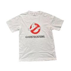 7SM5【GHOSTBUSTERS】イラスト　Tシャツ　白　L 古着used