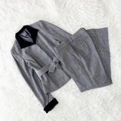《カルバンクライン》(6) ストライプパンツセットアップ ラメ糸 オフィカジ