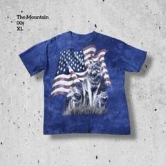 00sザマウンテンThe MountainタイダイアニマルT星条旗×ウルフ XL