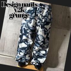y2k wide tapered design overdyed pants