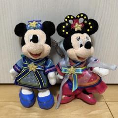 ぬいぐるみバッジ　2014 七夕　ミッキー　ミニー