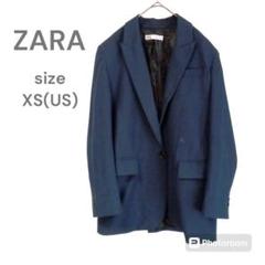 ZARA ザラ　テーラードジャケット　メンズ　XS ネイビー　シングル　古着