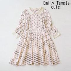 Emily Temple cute シリアル柄 半袖ワンピース アイボリー