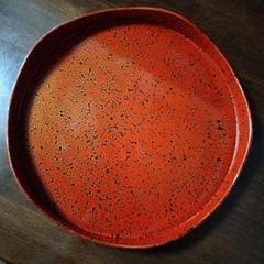 重要無形文化財 津軽塗 唐塗 漆塗り トレー お盆 大皿 円形 重要無形文化財 津軽塗 唐塗 漆塗り トレー お盆 大皿 円形