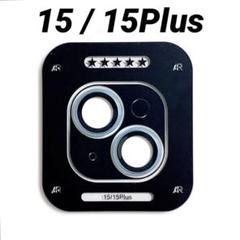 iPhone15/15Plus カメラレンズ保護 水色 ブルー 2眼