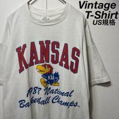 【US規格】希少 KANSAS KU 1988 Tシャツ ホワイト 白 XL