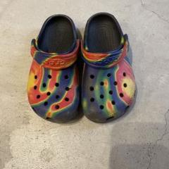 Crocs キッズ　サンダル レインボー　マルチカラー　C9 16㎝