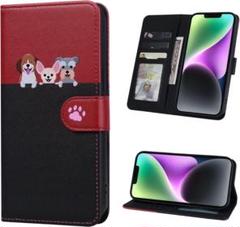 ﻿iphone15ケース　手帳型　犬柄　シンプルスマホケース　iphoneケース