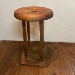 美品　木製　丸台　組紐　古道具　台