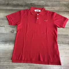 play Comme des Garçons ハートマーク レッド ポロシャツ