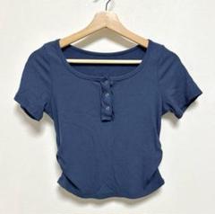 Dazy レディース　トップス　半袖　クロップド丈　Tシャツ　ネイビー