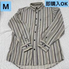 メンズ　ストライプ 長袖シャツ Mサイズ