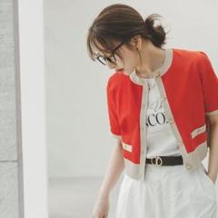 JUSGLITTY半袖ジャケットライクカーデ JUSGLITTY（ジャスグリッティー）の「半袖ジャケットライク