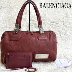 希少 BALENCIAGA バレンシアガ レザー 赤 ミニボストン