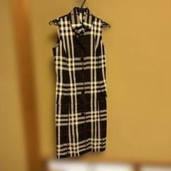 Burberry ストライプ ノースリーブワンピース S BURBERRY チェック柄ノースリーブワンピース サイズ36 裏地あり